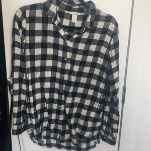 Black and white checkered flannel